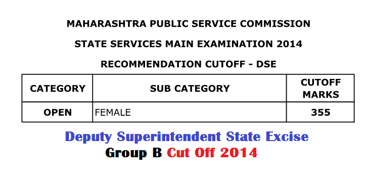 MPSC DSEB Cut Off 2014